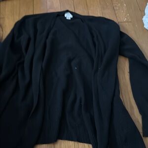 Black Open Front Cardigan